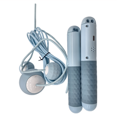 MICHAEL FITNESS 麥克健身 語音計數跳繩充電款 藍色, 有繩300cm可調節，無繩25cm可調節, 1個