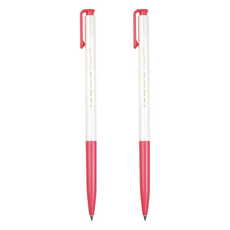 O.B. 歐布德 自動原子筆 0.3mm, 纖細筆桿 細膩筆芯, 紅, 2支