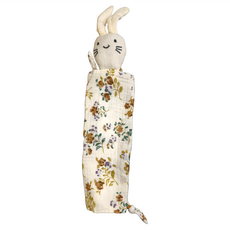 insular 茵秀麗 純色質感小動物純棉紗布安撫巾, 28 x 28cm, 兔 繁花, 1條