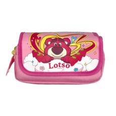 TOY STORY 玩具總動員 熊抱哥 上翻雙層大容量筆袋 - 淺粉色, 1個