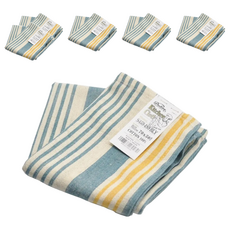 DULTON 100%印度綿 家事布 擦拭巾 70 x 50cm 藍/黃, 6條, 1個