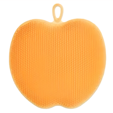 MODU'I BLUEMAMA 鉑金矽膠蔬果餐具多功能刷 蘋果造型 耐熱-40°C~250°C 韓國製造, 橙色, 1個