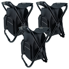 悅生活 GoTrip微旅行 野營便攜雙肩背包凳 含保溫功能, 黑色, 1層, 3個