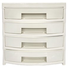 GINII 基尼 桌上型抽屜收納櫃 象牙白 台灣製造 辦公小物 加厚材質 簡易收納, 4層