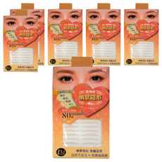 LM 網狀隱形美眼貼, 標準天使版80枚, 2mm, 含塑膠小夾子, 膚色, 6盒