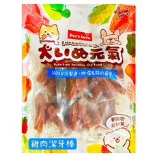 Pet's Love 元氣犬 零食量販包 雞肉潔牙棒 (1包) - 狗狗潔牙零食、雞肉口味、台灣製造, 雞肉, 400g