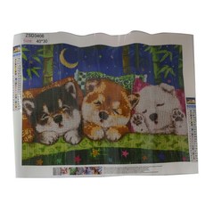 鑽石畫 晚安毛小孩, 尺寸 40*30, 14歲以上適用, 1個