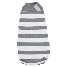 Swado 全階段靜音好眠包巾, 柔軟呵護, 陪伴寶寶, 美國髖關節協會認證, 100%有機棉, 減少摩擦聲音, 新生兒到幼兒期適用, 灰白條紋, 1條