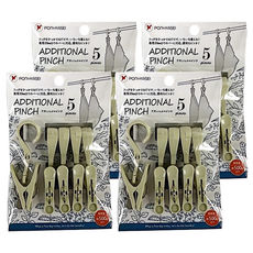 POnYKASEI 萬用夾掛鉤 5個, 灰白色, 尺寸約11 x 3.8 x 1.3cm, 4包