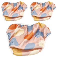 ImseVimse 超彈性防漏游泳尿褲 粉紅幾何, XXL(13~17kg), 3件