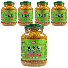 龍宏 米豆醬, 非基因改造黃豆, 無添加防腐劑, 900g, 5罐