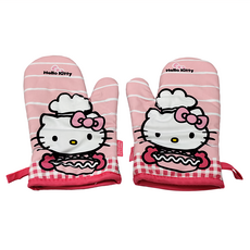 CHEFMADE 學廚 隔熱手套 棉+矽膠 180*280, HELLO KITTY 粉色, 1盒