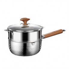 上手家居 316不鏽鋼雪平鍋 22cm, 1組, 本體 + 蒸籠 + 鍋蓋 + 把手, 銀色
