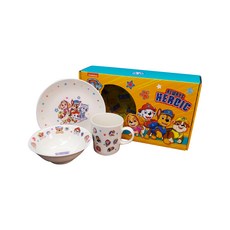 nickelodeon 汪汪隊立大功陶瓷餐具三件組, 餐碗*1+ 餐盤*1+ 馬克杯*1, 汪汪隊立大功, 900g, 1組