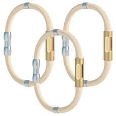 Ergotech 人因科技 Anion 能量矽膠手環 奶茶色 高濃度2000單位以上負離子 親膚抗敏 柔軟耐拉扯, 3條