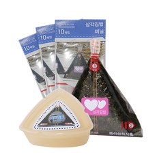 youhous 三角飯糰DIY組合, 三角飯糰包裝袋30入+心形貼紙30入+三角飯糰模具1入1組, 350001, 1組