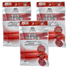 MIHONG 米鴻生醫 雙甘型甘氨酸亞鐵，每顆含有20mg的鐵，30顆/袋, 500mg, 3袋