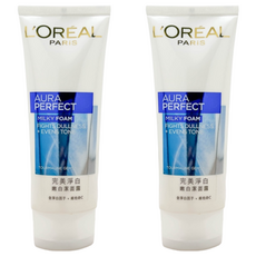 L'OREAL PARiS 巴黎萊雅 台灣公司貨 完美淨白光采再現嫩白潔面露, 100ml, 2條