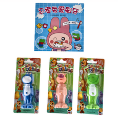 幼福 忍者兔愛刷牙 彈跳ㄉㄨㄞㄉㄨㄞ牙刷組 附1本刷牙繪本 + 彈跳動物牙刷 3枝, 1組