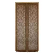 透氣紗防蚊門簾 人工車縫, 116 x 210cm, 玫瑰花語咖啡