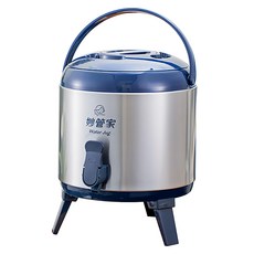 HouseKeeper 妙管家 不鏽鋼保溫茶桶, 不鏽鋼 銀色 + 藍色, 5.8L, 1個