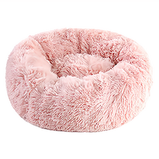 毛絨深度睡眠寵物睡窩, 1個, 皮粉色