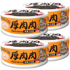 厚肉肉 全齡貓 營養主食罐, 鮮燉雞拼火雞肉, 80g, 4罐