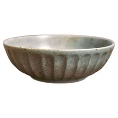 深川 刻紋系列 - 日本製陶瓷缽, 1個, 藍色