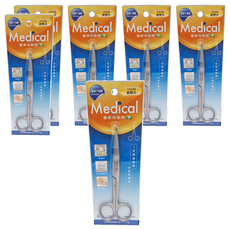 e-CARE 醫康 醫療用不鏽鋼剪刀 直雙尖 14cm, AE13122, 6支