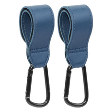 愛北鼻 多功能皮革掛勾, 合金掛勾 開關方便省力, 可承重約60KG 適用於登山自行車嬰兒車等, 藍色, 2個
