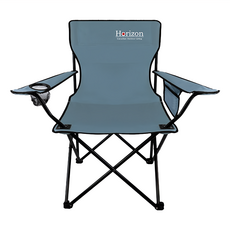 Horizon 天際線 輕便折疊野餐椅 600D加厚牛津布 承重120公斤 帶手機及飲料收納袋, 岩石灰, 1個