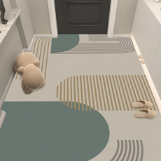 侘寂風 防滑PVC皮革地墊, 90 x 60cm, 竹門青, 1個