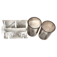 浴室置物架 白色-二人款(附杯子) 免釘膠款, 不適用, 1組