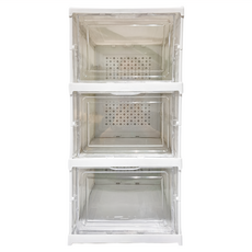 FANCY LIFE 免安裝折疊收納鞋盒 三層 白色 1.91kg 45X30X30, 1個