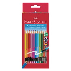 FABER-CASTELL 輝柏 116612 可擦拭彩色鉛筆 12色, 1個