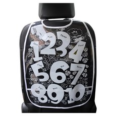 Bebehome 日本汽車防水椅背防踢墊, PVC材質 45*55公分, 白色數字, 1個