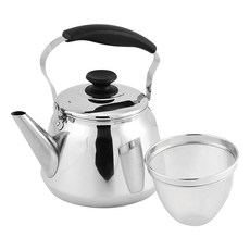 PEARL LIFE 珍珠金屬 廣口水壺 18/8不銹鋼 內置過濾網, 銀色, 1.6L, 1個