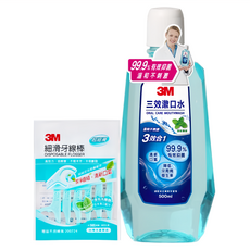 3M 三效漱口水附牙線棒, 500ml, 1瓶