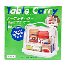 inomata 餐桌保潔盒 雙面掀蓋設計 尺寸25.4 x 19.4 x 24.3cm, 白色 + 透明, 1盒