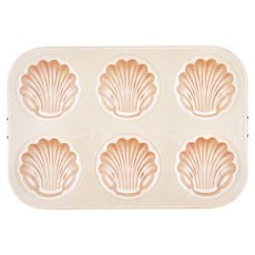 CHEFMADE 學廚 香檳金6連日式瑪德蓮蛋糕模, WKS9113, 26.7 x 18 x 3.4cm, 1個