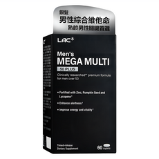LAC 利維喜 銀寶美佳男用綜合維他命, 1個, 60顆