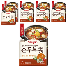 Sempio 膳府 豆腐鍋專用醬汁 辣味豆腐燉湯醬 110g 2人份, 6包