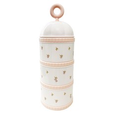 TGM 3層印花奶粉分裝盒, 韓國製造, 可重複使用, 粉色, 1組