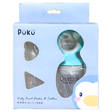 PUKU 藍色企鵝 鮮果樂咬，含S*1+M*1+L*1替換頭，齒型夾扣設計，附姓名欄，奶嘴玩具都能掛，衛生不落地, 薄荷綠, 1組
