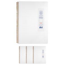 OXFORD 白色PP封面 A4 左翻無線條筆記本, 混色, 4個