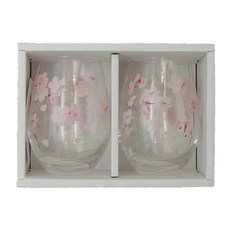 TOYO-SASAKI GLASS 東洋佐佐木 威士忌對杯 360ml 櫻花圖案, 1組