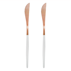 歐風餐具 304不鏽鋼 餐刀 Set, 白玫瑰金, 1組