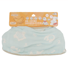 HiBOU 喜福 6重紗360度拍嗝巾圍兜, 柔軟適用, 全面包覆零死角, 數字小鷹藍, 1個