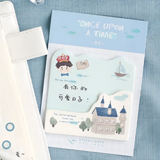 CARD LOVER 信的戀人 童話鎮便利貼 28747 大(74 x 74mm) 15張 + 小(74 x 43mm) 15張, 王子 藍色 + 白色, 3組, 30片