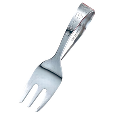 Echo 不鏽鋼兒童安全學習叉子, 輕巧安全 幼兒易握 彎曲握柄, #161574, 1支